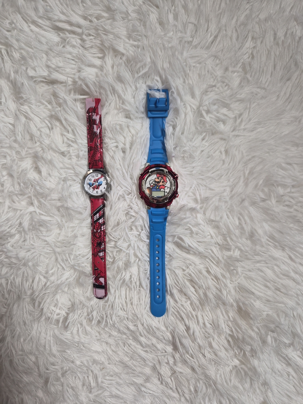 Youth Kids Watch Bundle Lot Duo Mario Nintendo Spider Man Spiderman Red Blue
